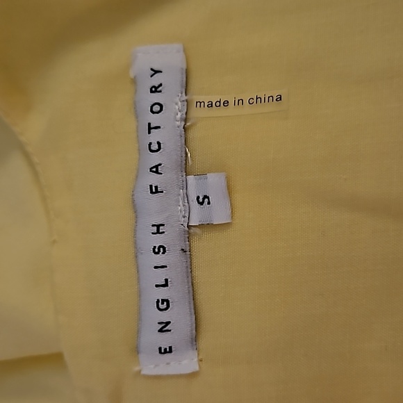 ENGLISH FACTORY Yellow Puff Sleeve Ruffled Drop Waist Mini Hoco Dress Small - Picture 7 of 10